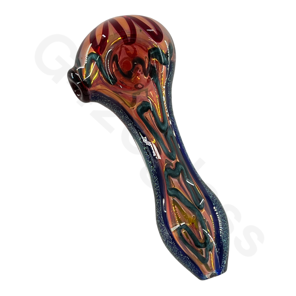 SP054 5 Inch Colorful Swirl Hand Pipe with Dichroic | Head Spoon Pipe