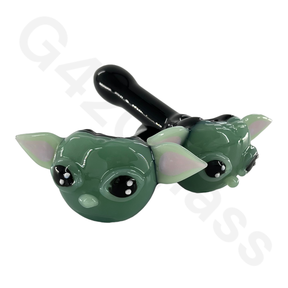 J08 5 Inch Heavy Duty Yoda Glass Hand Pipes | Spoon Pipe