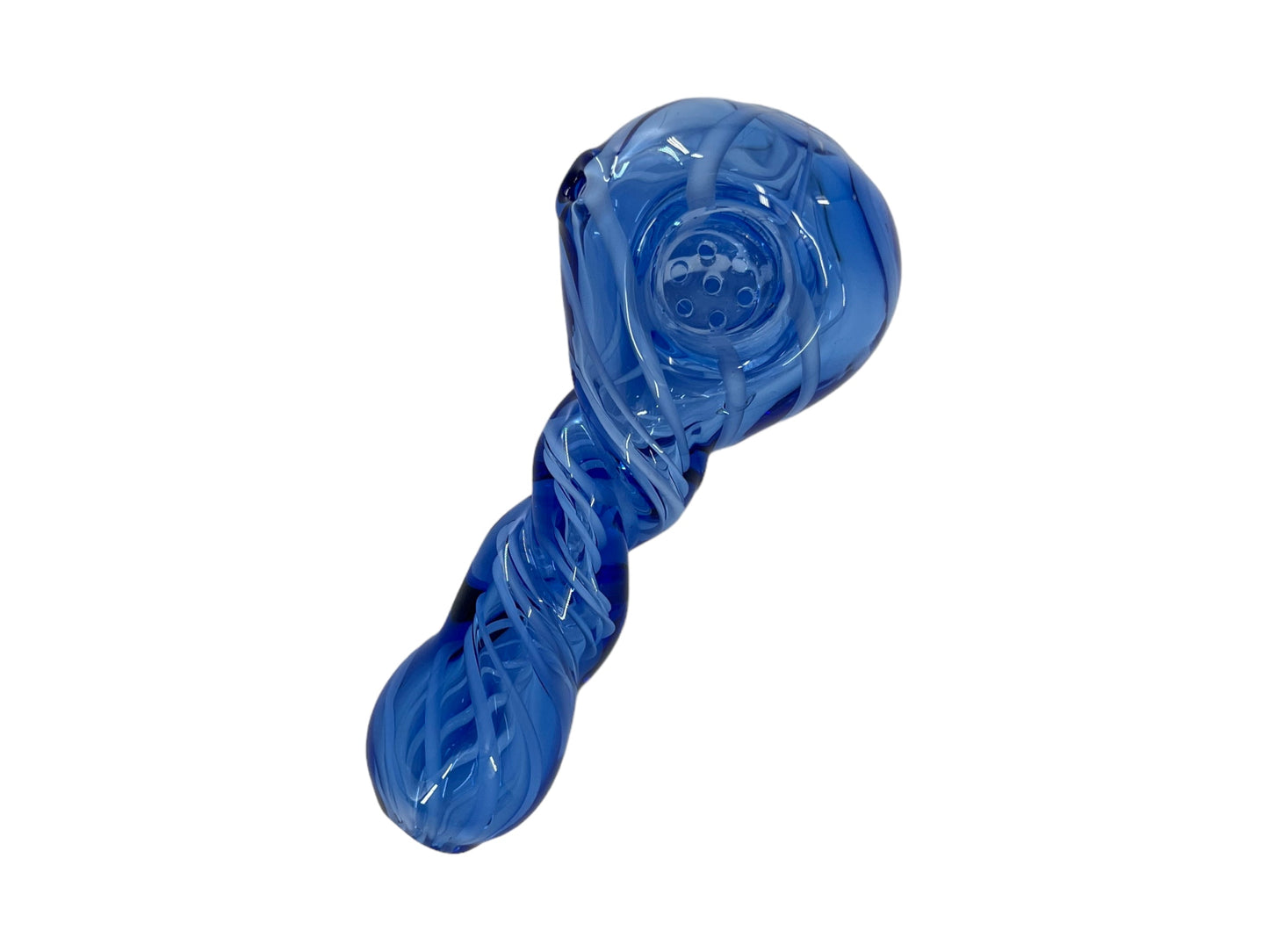 SP089 4 1/4 Inch Colorful Twisted Line Style Hand Pipe with Built-in Honeycomb Screens Variety Colors | Head Spoon Pipe