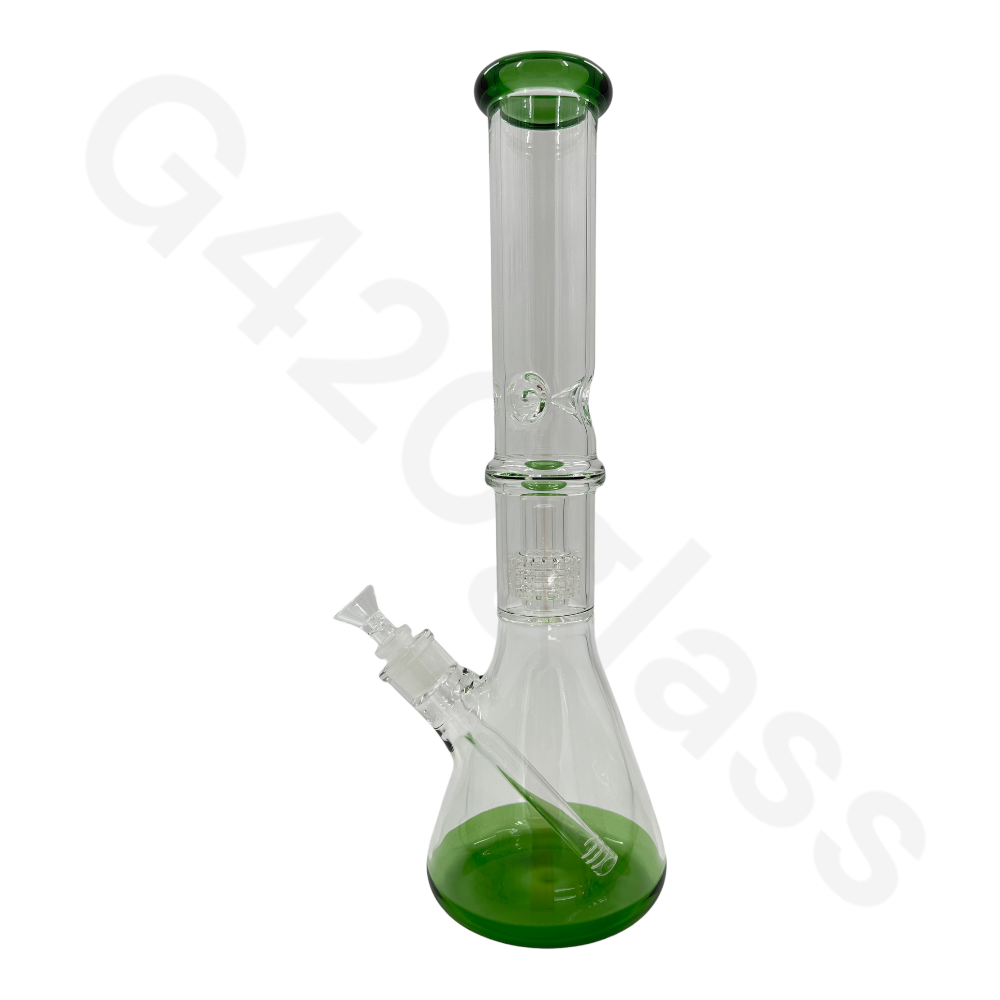 S14 16 Inch Beaker Base Ice Bong Heavy Duty W/ Lattice Showerhead
