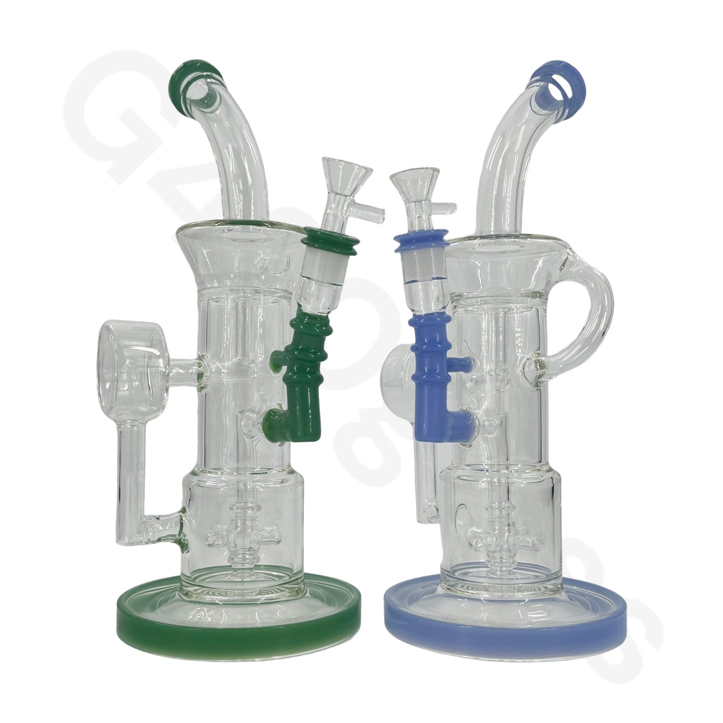 S84 12 Inch Complicated Water Pipe Recycler Hookah Glass Bongs Oil Rigs Multi Filter Bong