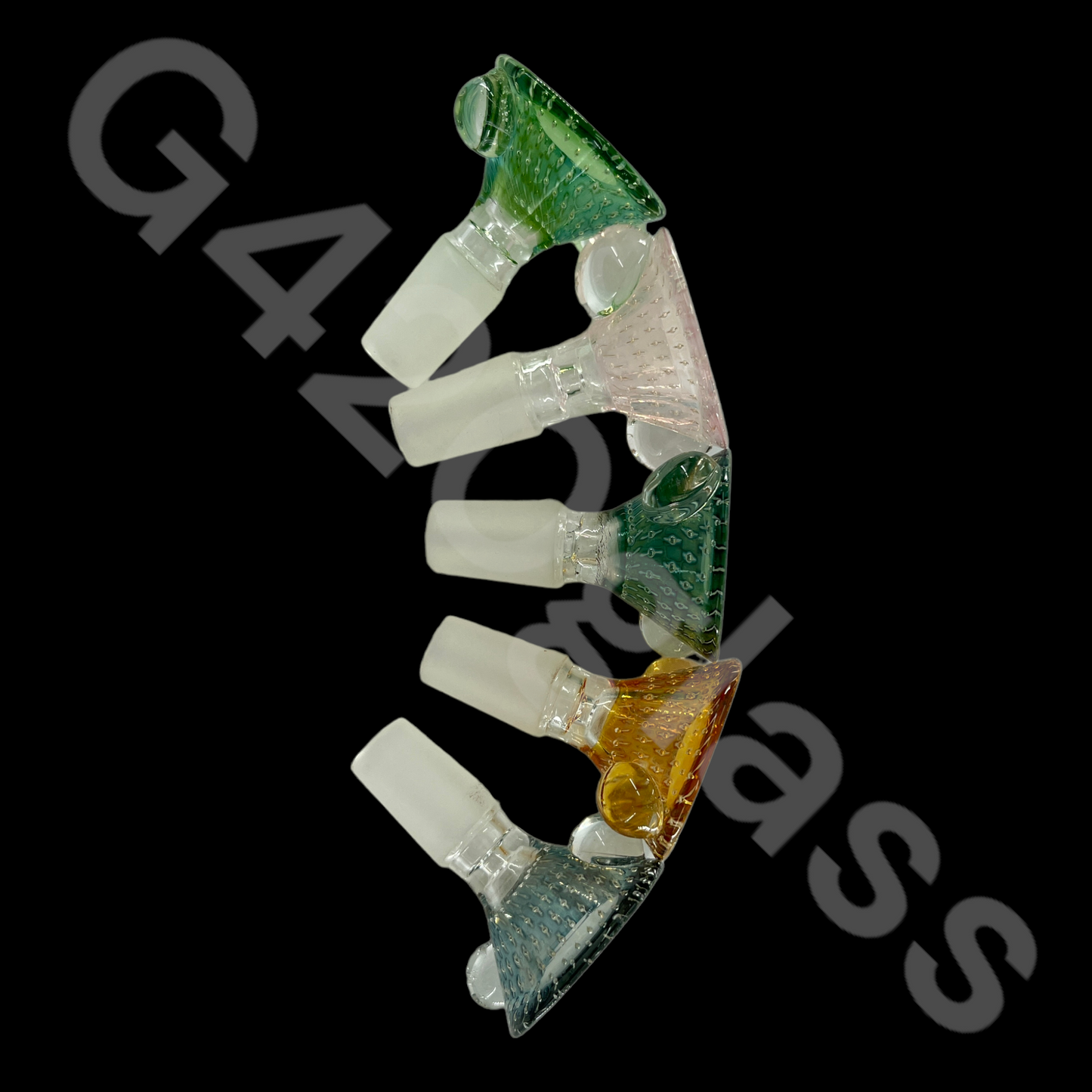 SP071 G420glass Slime Funnel Bowl with ear beads | 14MM Male