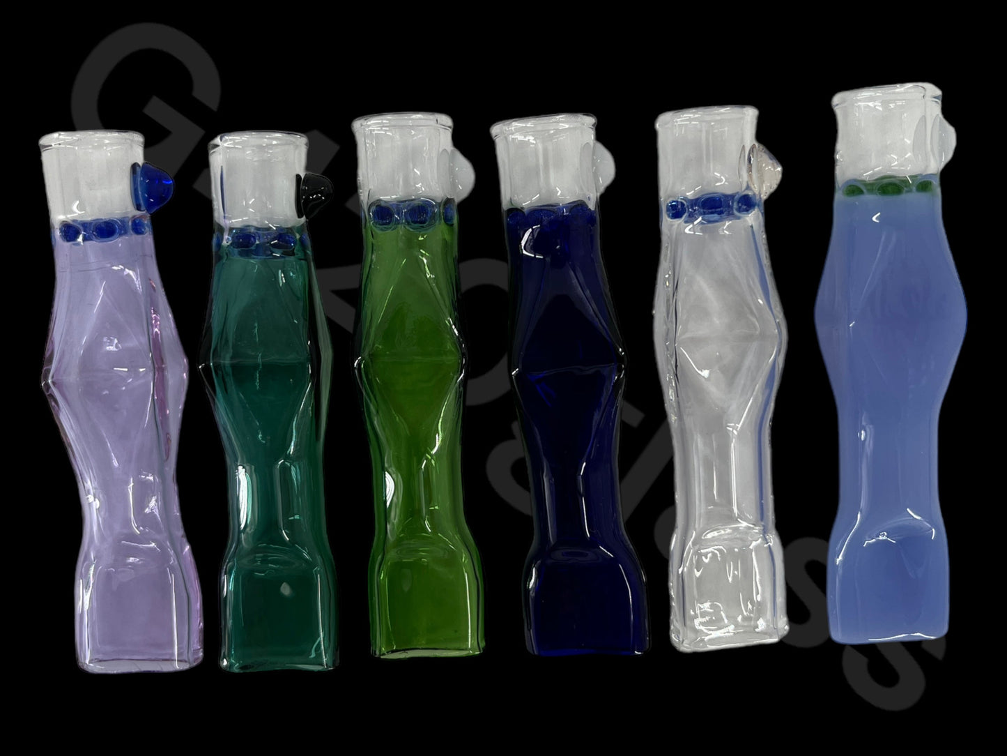 CH5-1 Flat Mouth Chillum Built-in Colorful Honeycomb Screen Glass Chillum Pipe One Hit Glass Rectangle shape