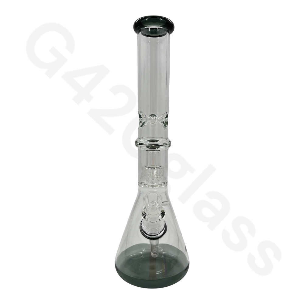 S14 16 Inch Beaker Base Ice Bong Heavy Duty W/ Lattice Showerhead