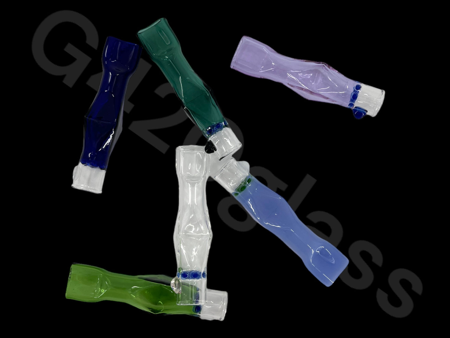 CH5-1 Flat Mouth Chillum Built-in Colorful Honeycomb Screen Glass Chillum Pipe One Hit Glass Rectangle shape