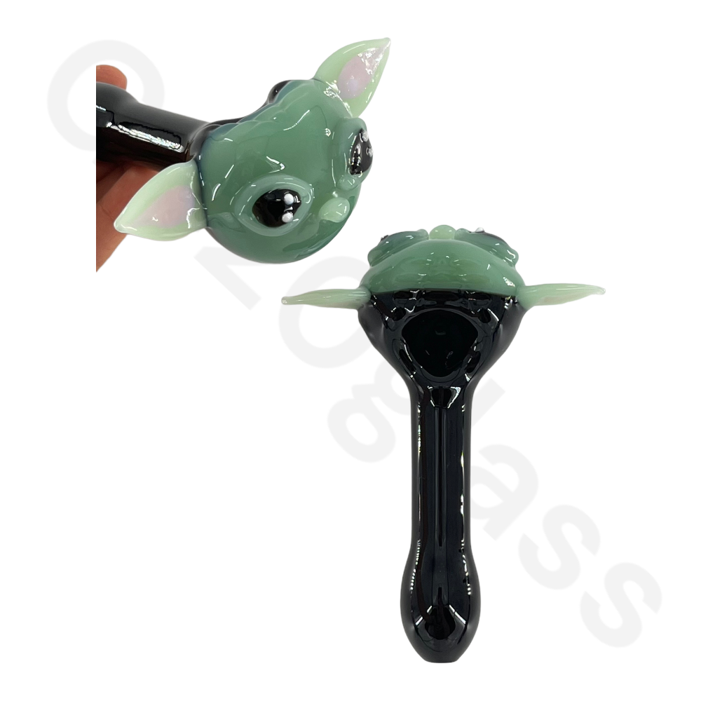 J08 5 Inch Heavy Duty Yoda Glass Hand Pipes | Spoon Pipe