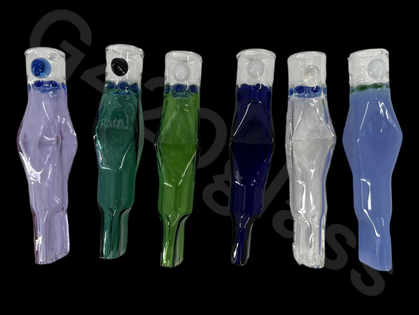 CH5-1 Flat Mouth Chillum Built-in Colorful Honeycomb Screen Glass Chillum Pipe One Hit Glass Rectangle shape
