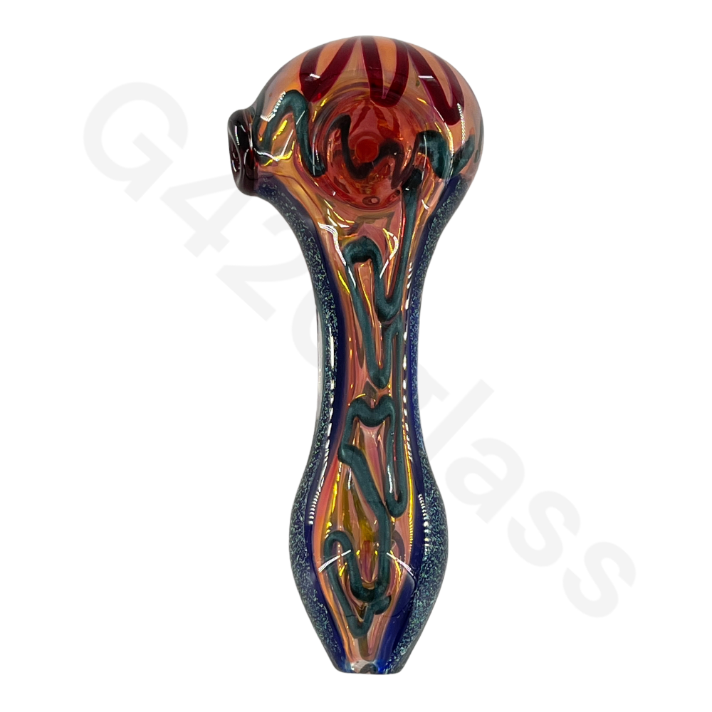 SP054 5 Inch Colorful Swirl Hand Pipe with Dichroic | Head Spoon Pipe