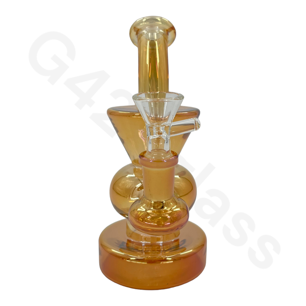 S49 6 Inch Electroplate Recycler Oil Rig Ice Bong | Water Pipe