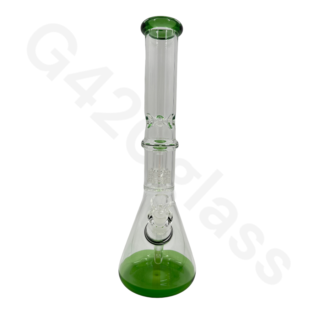 S14 16 Inch Beaker Base Ice Bong Heavy Duty W/ Lattice Showerhead