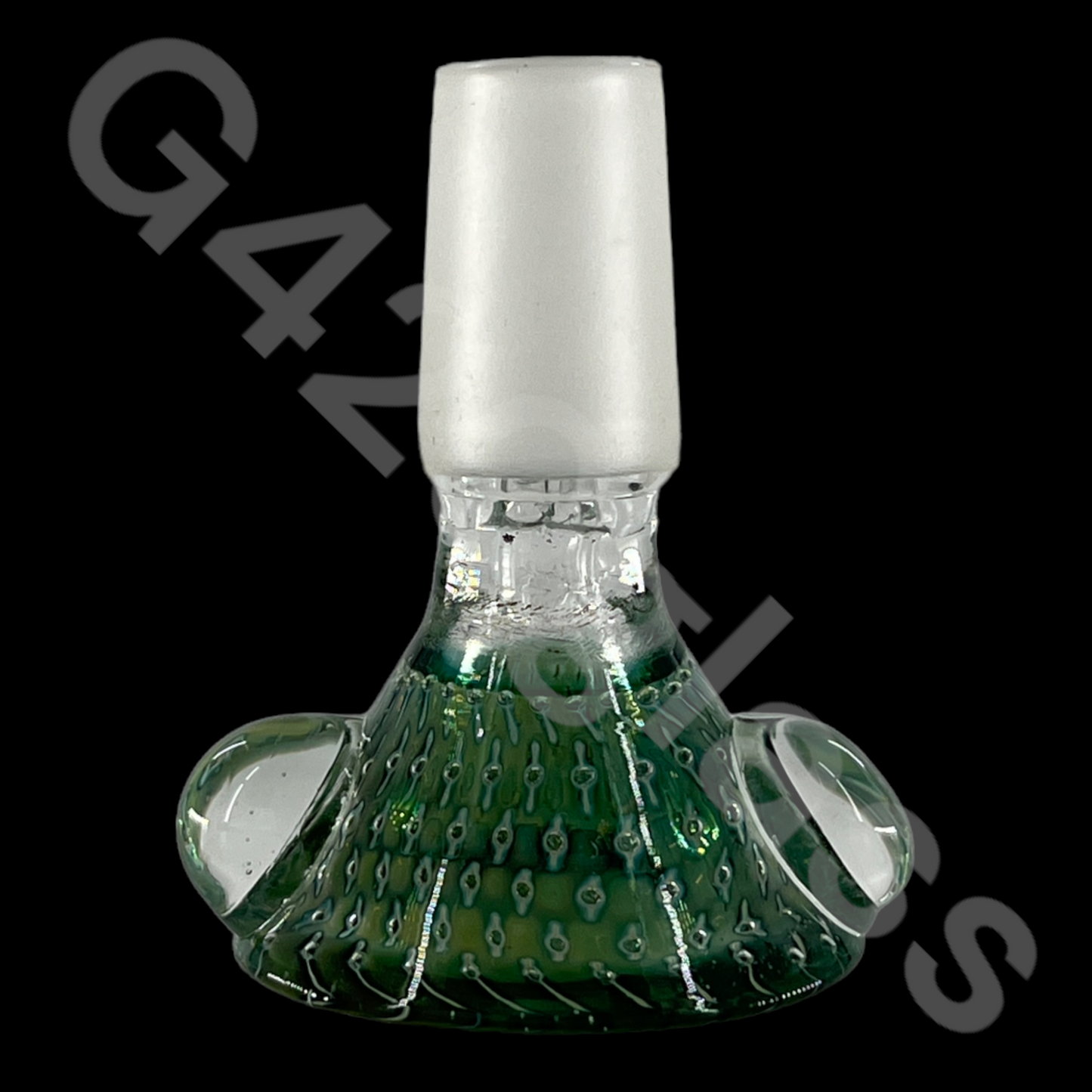 SP071 G420glass Slime Funnel Bowl with ear beads | 14MM Male