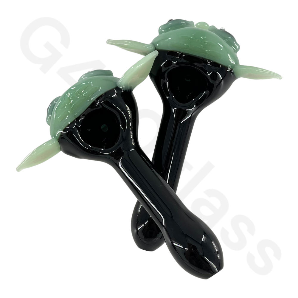 J08 5 Inch Heavy Duty Yoda Glass Hand Pipes | Spoon Pipe