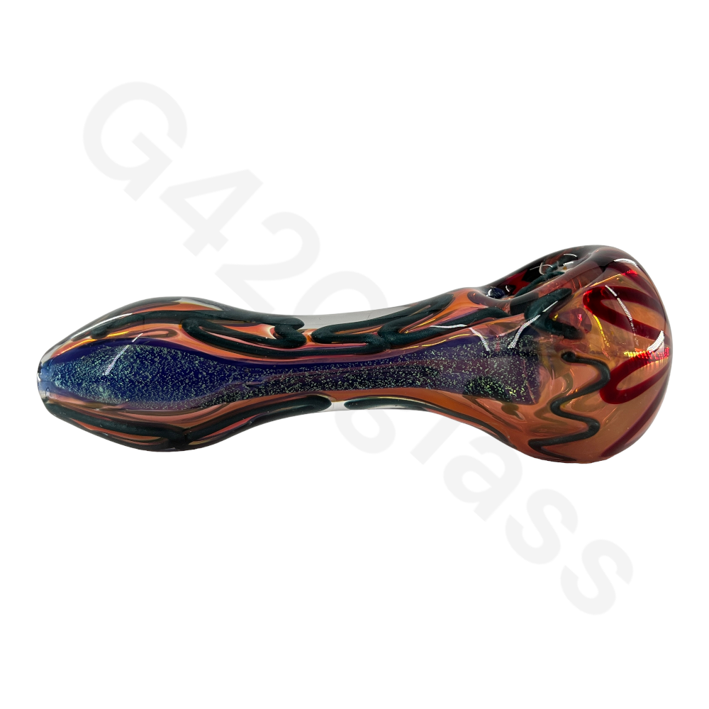 SP054 5 Inch Colorful Swirl Hand Pipe with Dichroic | Head Spoon Pipe