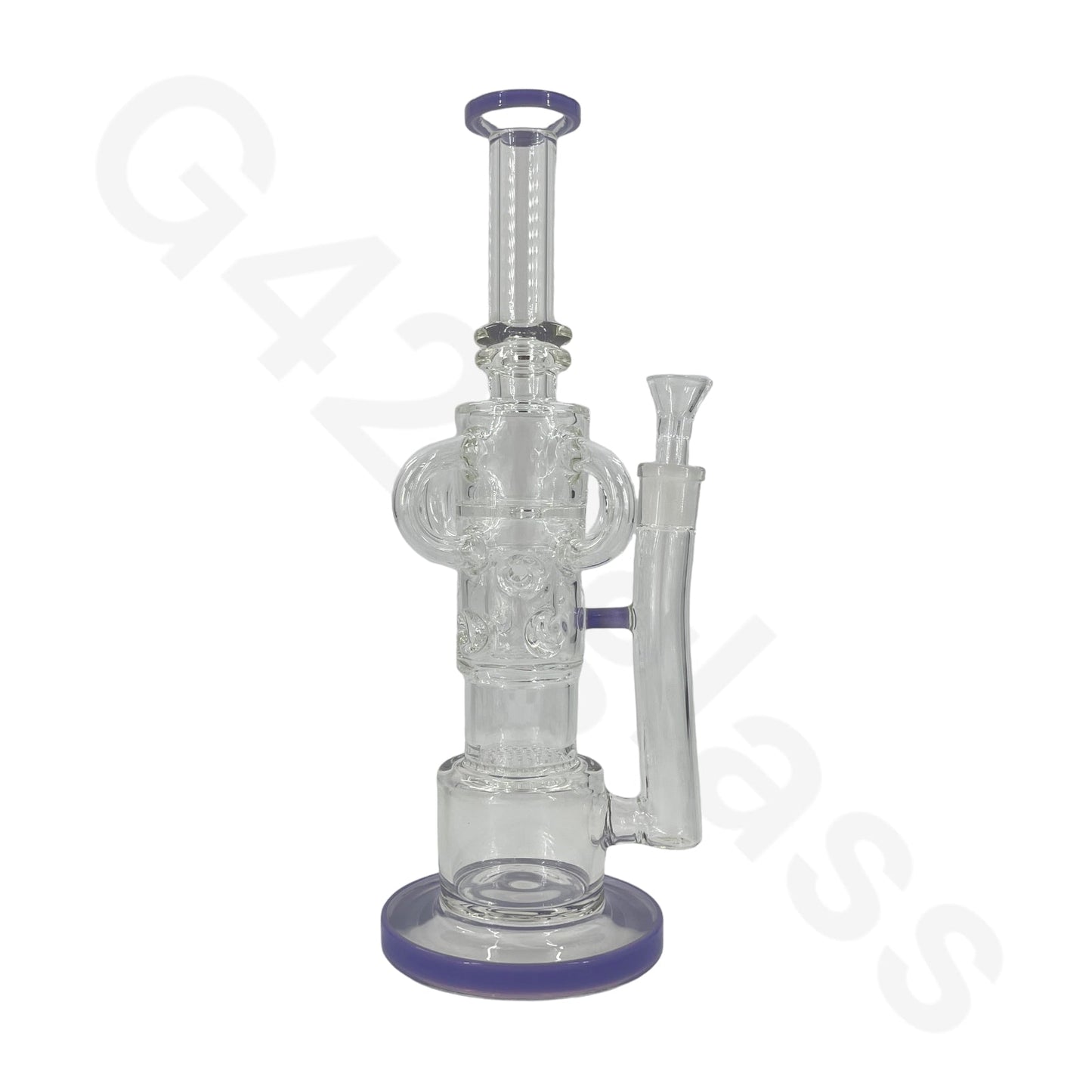 S89 12 Inch Recycler Hookah Glass Bongs Oil Rigs Multi Filter Bong