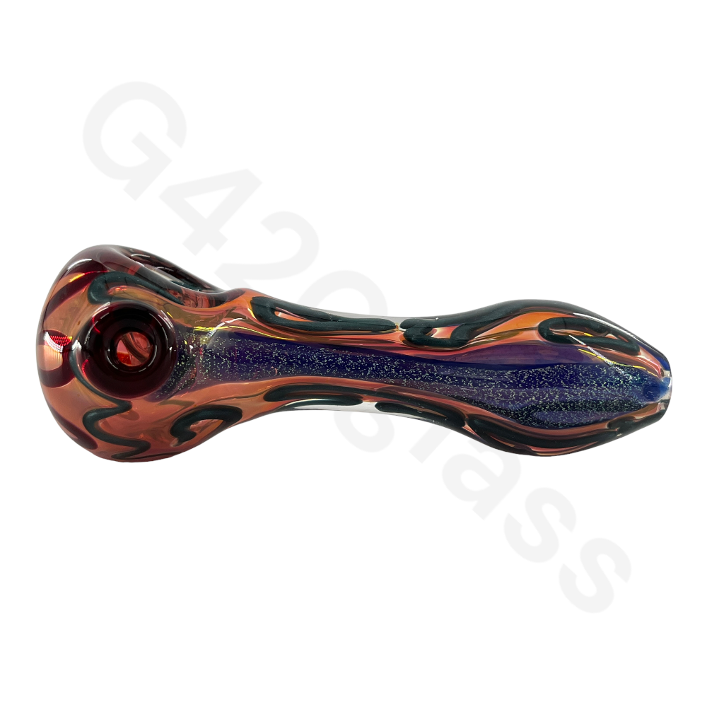 SP054 5 Inch Colorful Swirl Hand Pipe with Dichroic | Head Spoon Pipe
