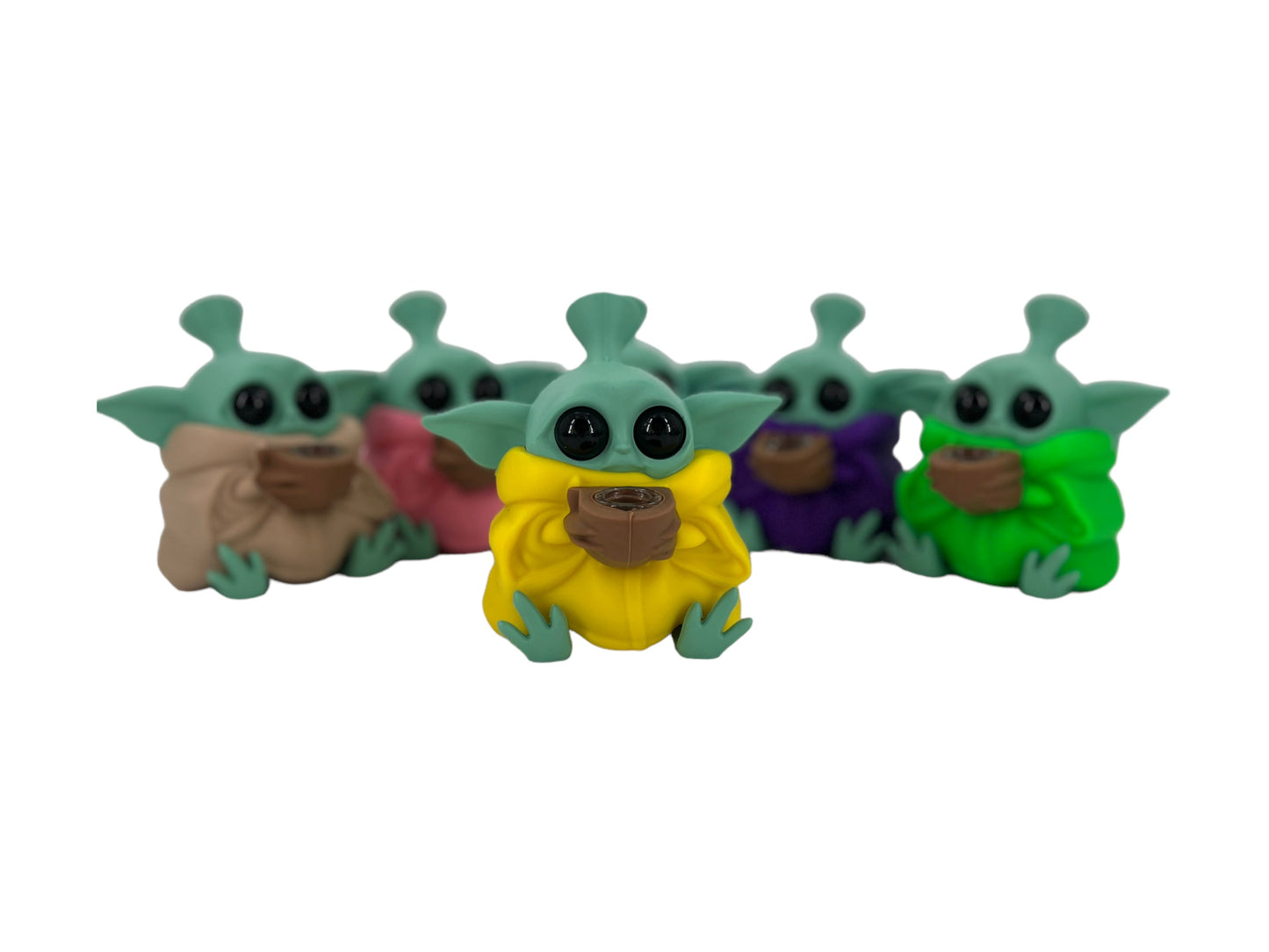 TX179 Gorgeous Baby Yoda Silicone Pipe Glass Bowl Star Wars Collectable Variety Color
