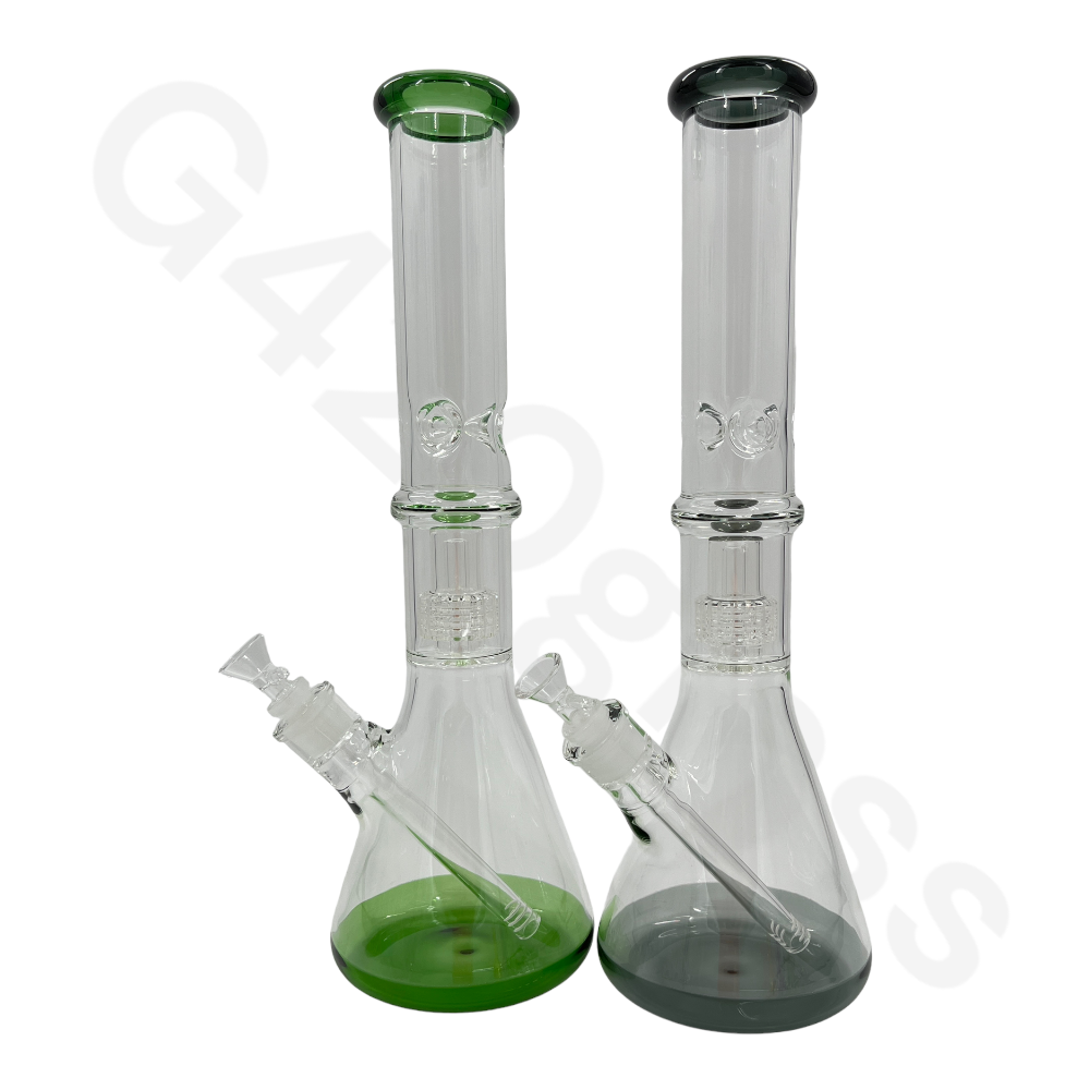 S14 16 Inch Beaker Base Ice Bong Heavy Duty W/ Lattice Showerhead
