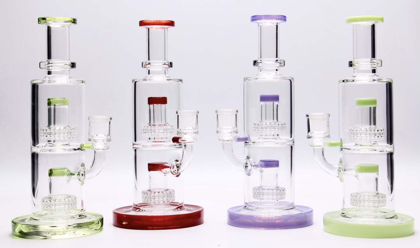 S85 10 Inch Double Lattice Water Pipes Glass Bongs Oil Rigs