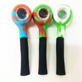 TY72 5 Inch Sherlock Silicone Spoon Pipe with Glass Bowl Collectable Variety Color