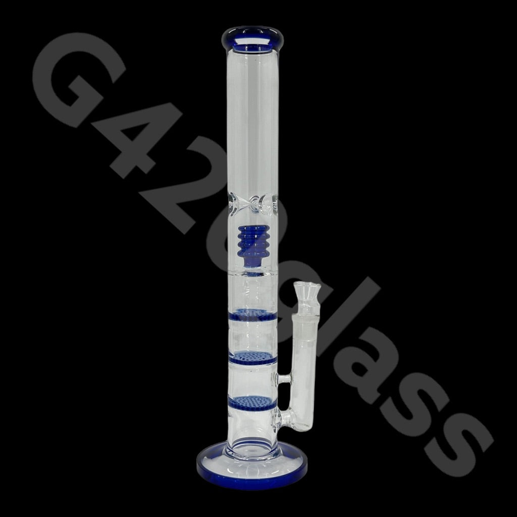 S38 18 Inch Tall Glass Triple Honeycomb Dab Rigs / Straight Bongs | Water Bongs Pipes