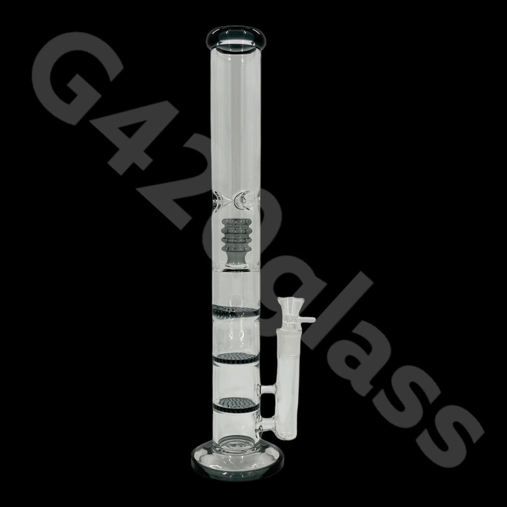 S38 18 Inch Tall Glass Triple Honeycomb Dab Rigs / Straight Bongs | Water Bongs Pipes