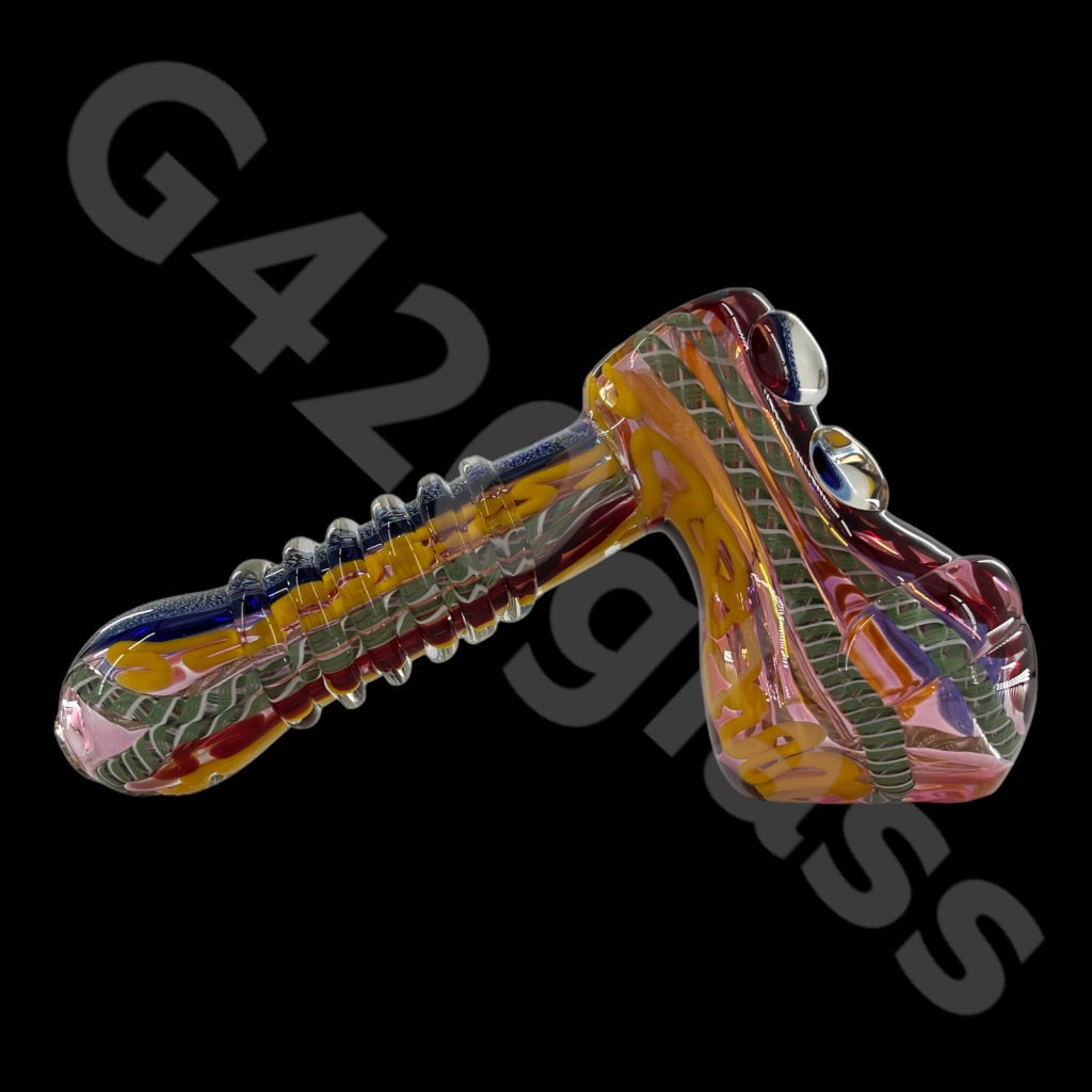 SP016 Dichroic Magnificent Hammer Bubbler | Heavy Duty - Gorgeous Color Combination