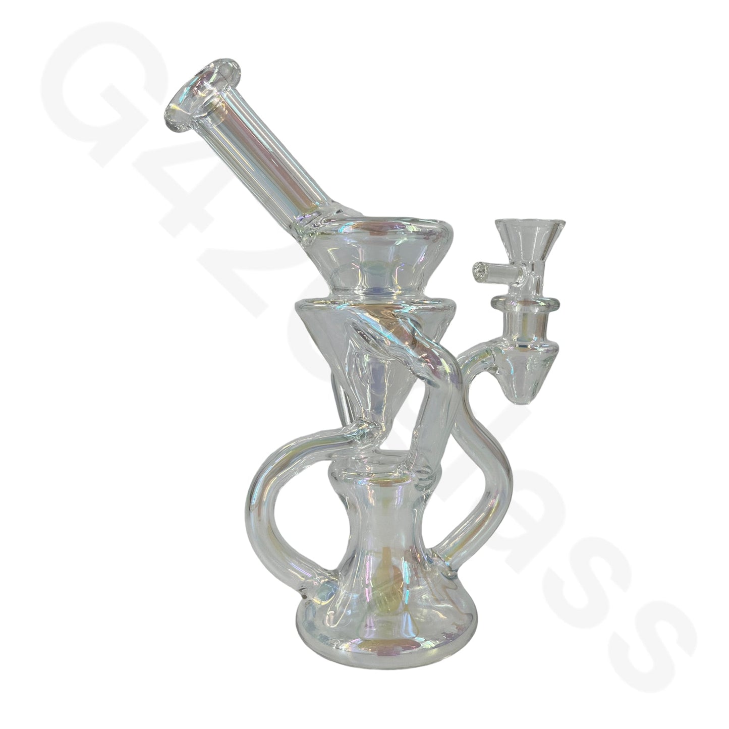 S66   8 Inch Electroplate Recycler Oil Rig Ice Bong | Water Pipe