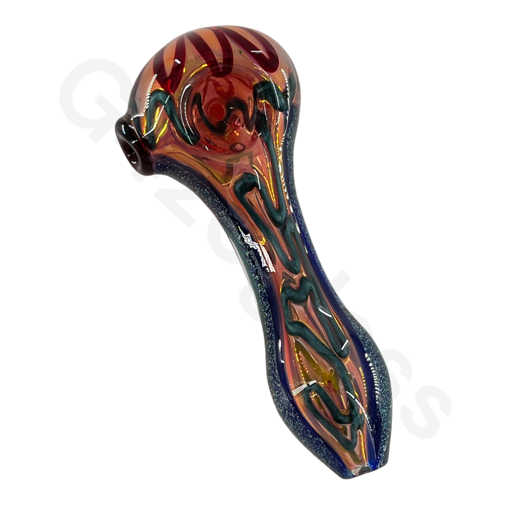 SP054   5 Inch Colorful Swirl Hand Pipe with Dichroic | Head Spoon Pipe