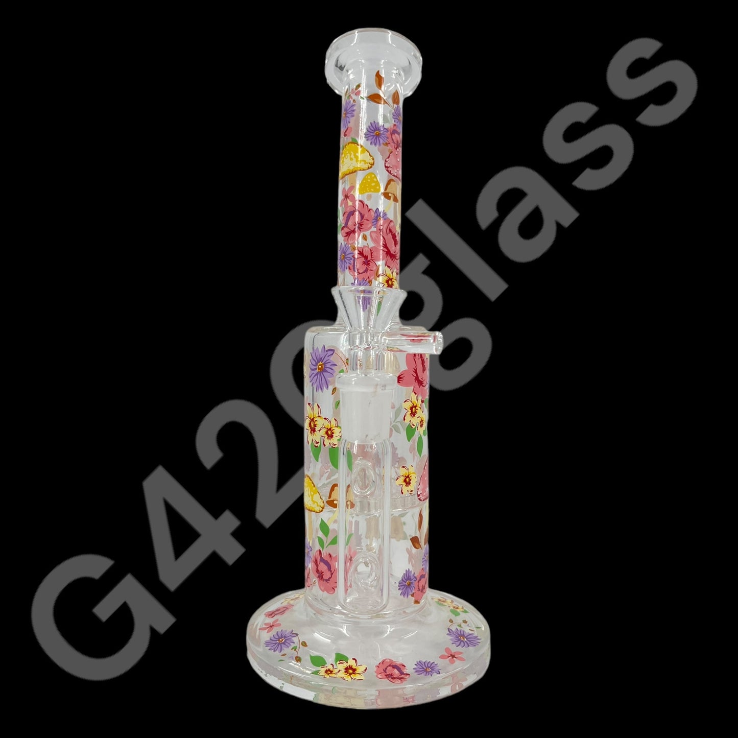 S104    10 Inch Plants Decals Glass Water Pipe Hookah Bong