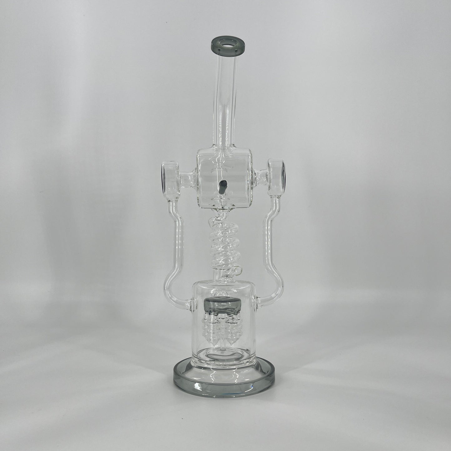 S62    18 Inch Lookah Glass Twisted Recycler with Multiple Chamber Pipe |  Big Bong