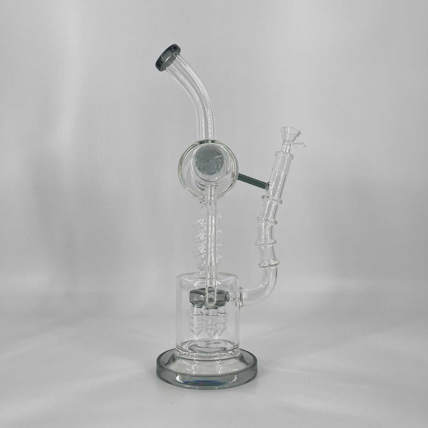 S62    18 Inch Lookah Glass Twisted Recycler with Multiple Chamber Pipe |  Big Bong