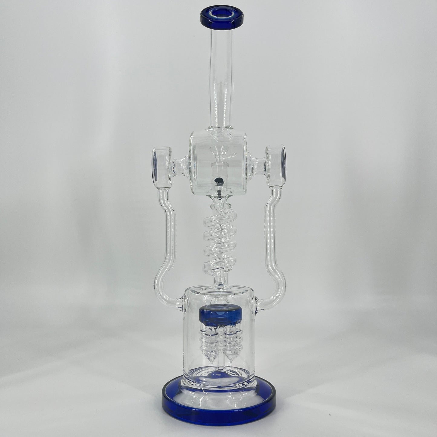 S62    18 Inch Lookah Glass Twisted Recycler with Multiple Chamber Pipe |  Big Bong