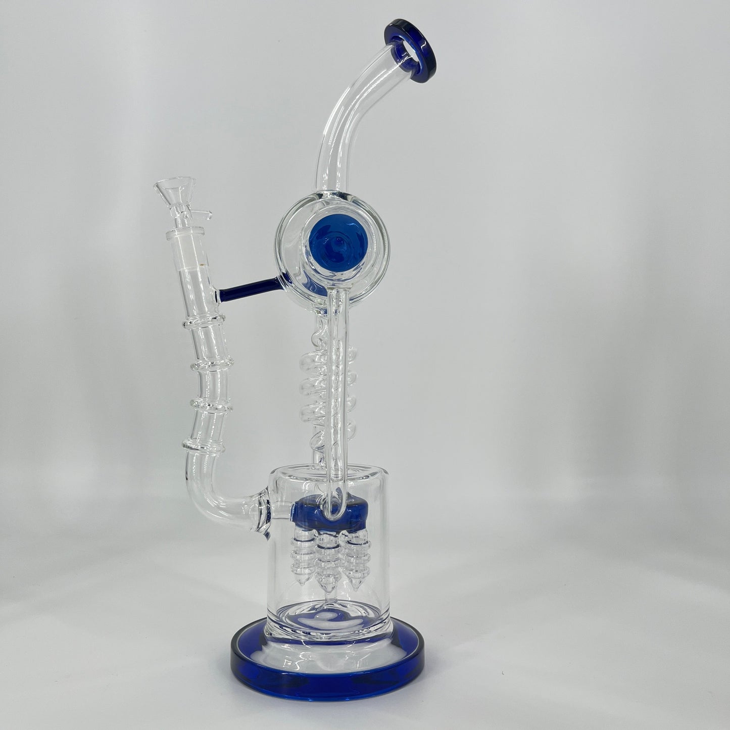 S62    18 Inch Lookah Glass Twisted Recycler with Multiple Chamber Pipe |  Big Bong