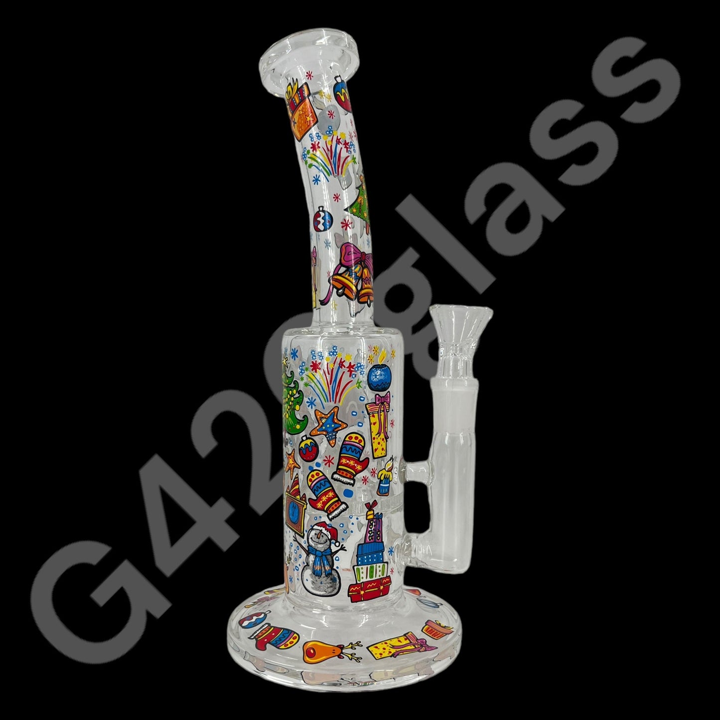 S104    10 Inch Plants Decals Glass Water Pipe Hookah Bong