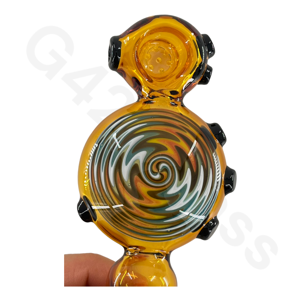 SP81   5 Inch Snail Style Hand Pipe with Colorful Pattern | Built-in Honeycomb Screens