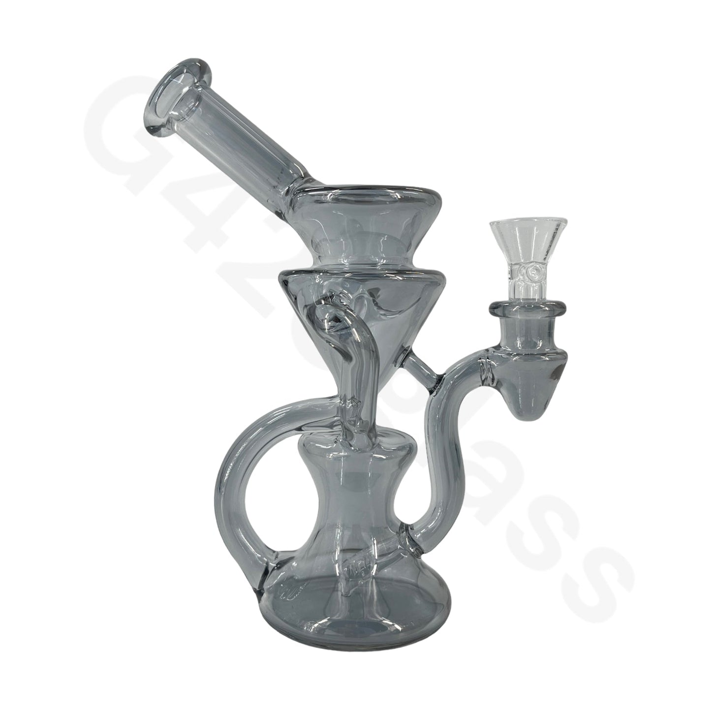 S66   8 Inch Electroplate Recycler Oil Rig Ice Bong | Water Pipe