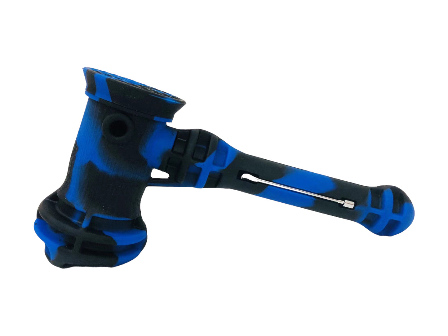 Blue pattern silicone glass pipe