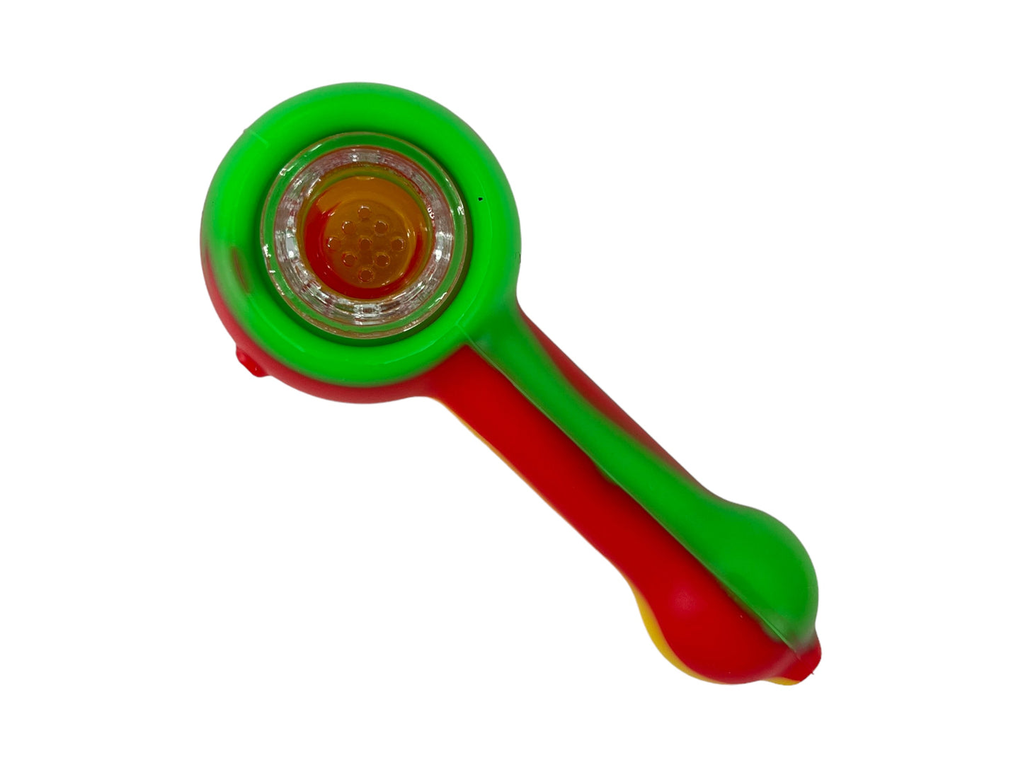 TY70 4.5 Inch Gorgeous Silicone Spoon Pipe with Glass Bowl Collectable Variety Color