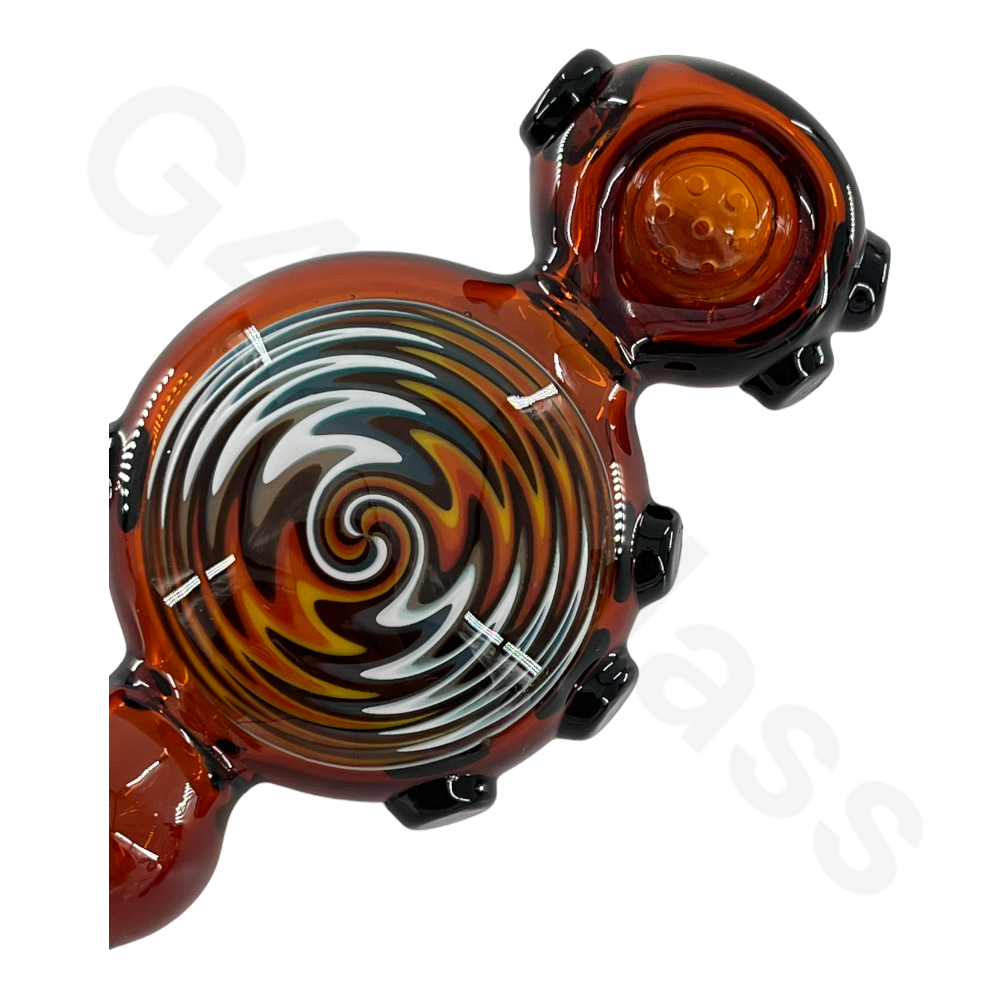 SP81   5 Inch Snail Style Hand Pipe with Colorful Pattern | Built-in Honeycomb Screens