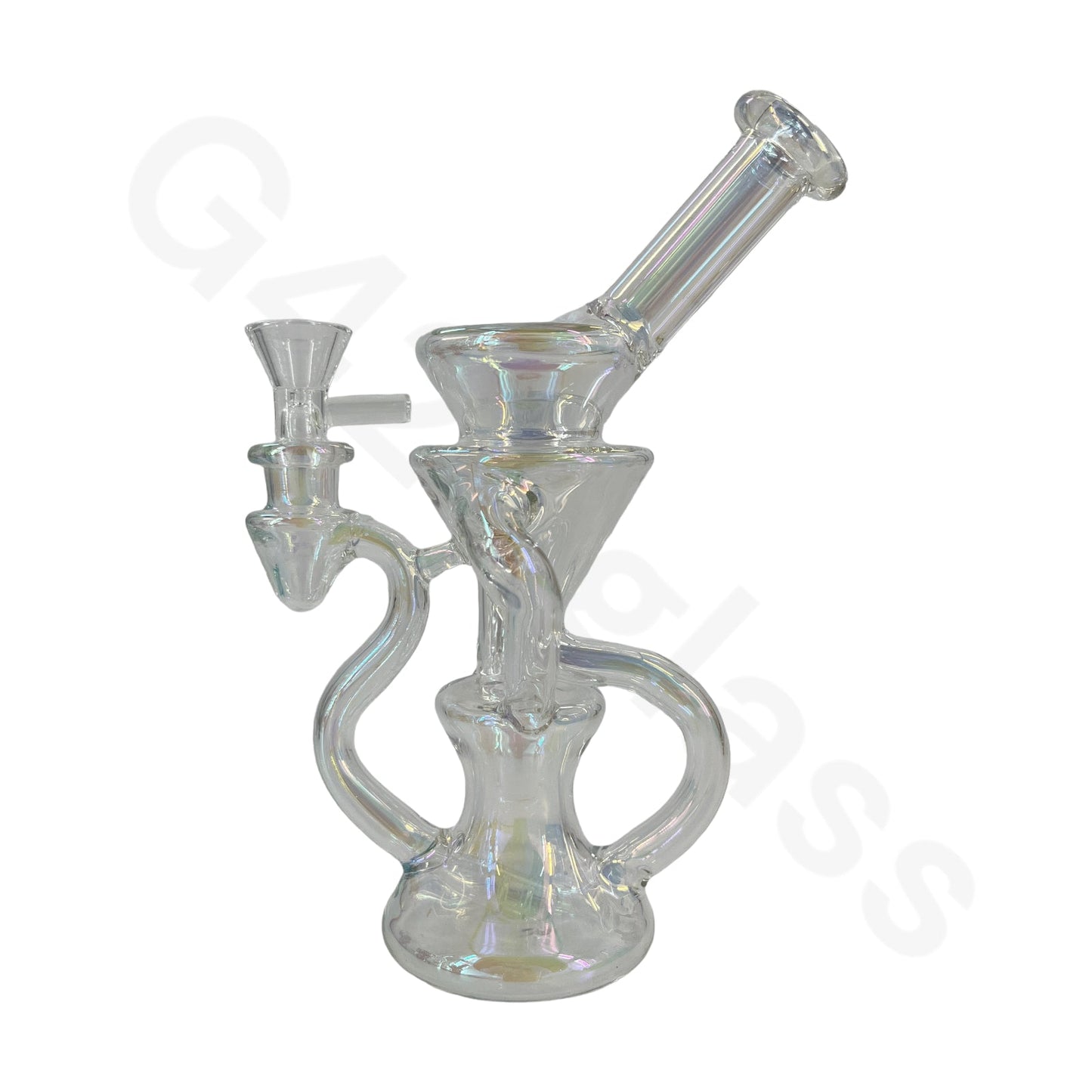 S66   8 Inch Electroplate Recycler Oil Rig Ice Bong | Water Pipe