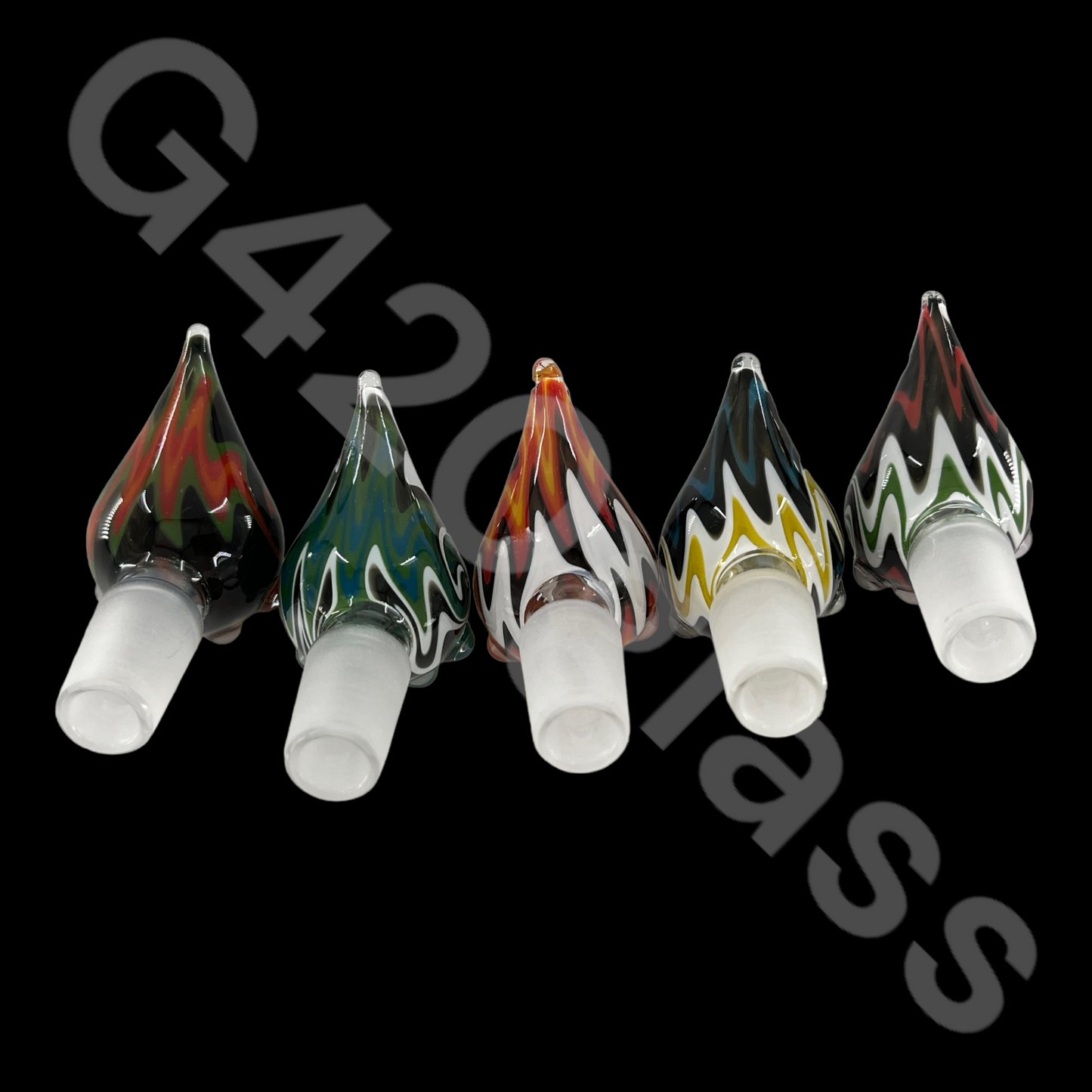 SP013 Colorful Pattern Glass Bowl | 14mm Male Bowl