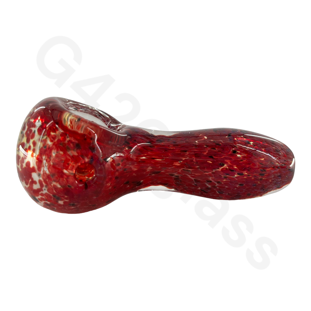 SP083   3 1/2 Inch Fancy Frits Glass Spoon Pipe | G420 Glass Hand Pipe