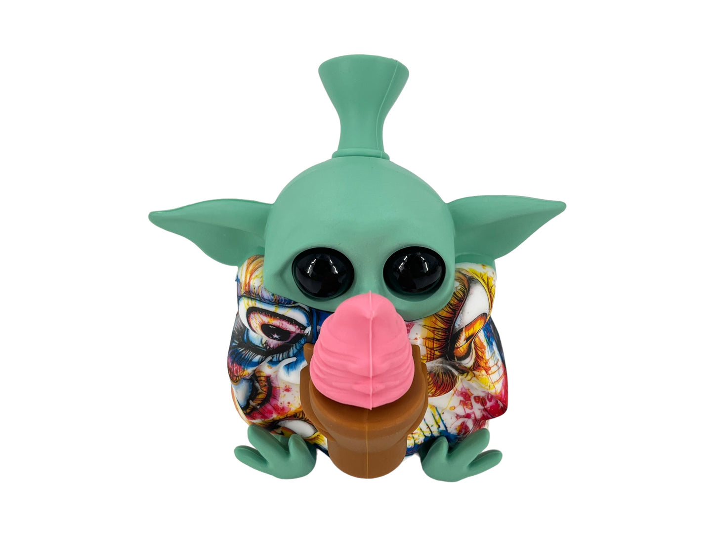 TX185 Baby Yoda Silicone Pipe Glass Bowl Star Wars Collectable Colorful Pattern with Lid