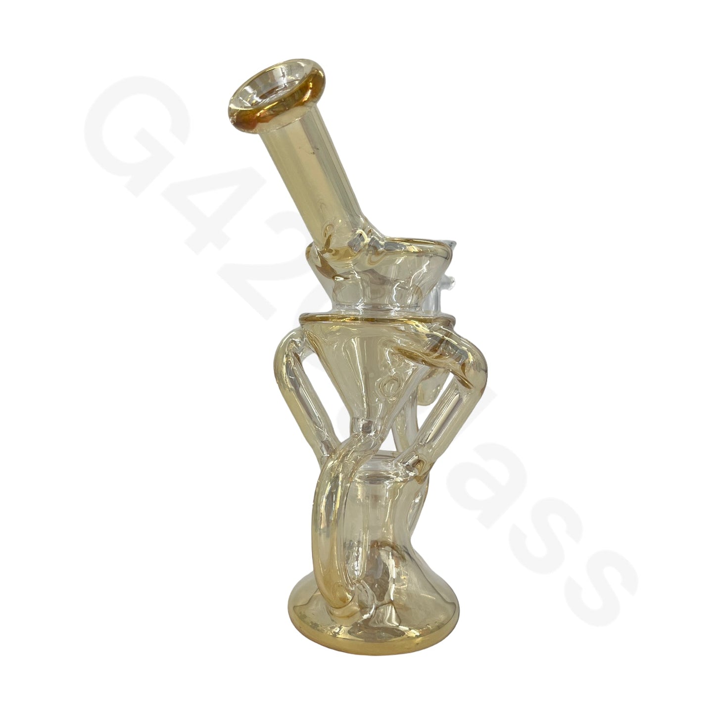 S66   8 Inch Electroplate Recycler Oil Rig Ice Bong | Water Pipe