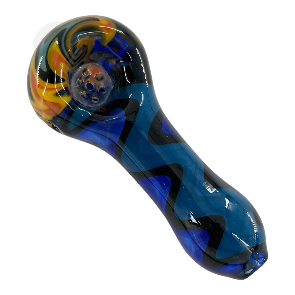 Blue Smoking Pipe with built-in honeycomb Screens