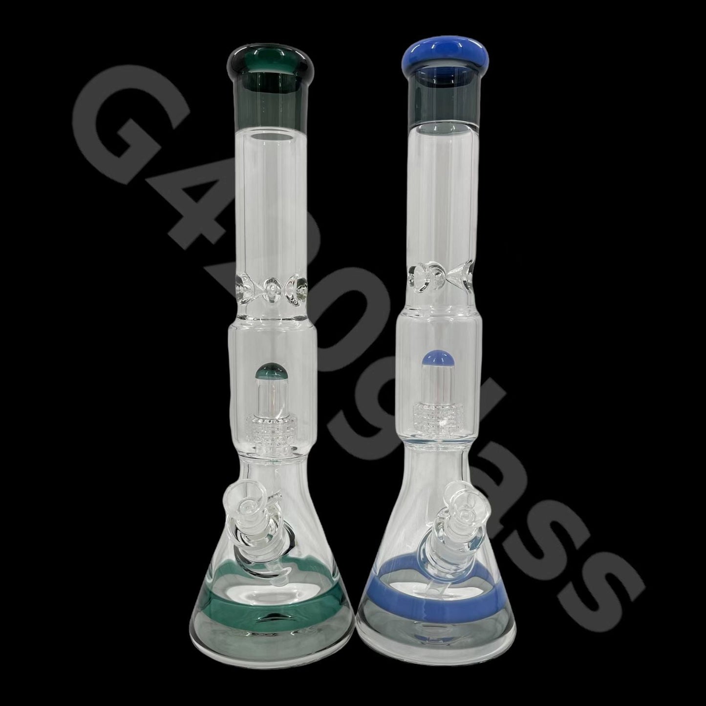 S1   Heavy Duty Beaker Base Ice Bong with Drum Perc | 17 Inch