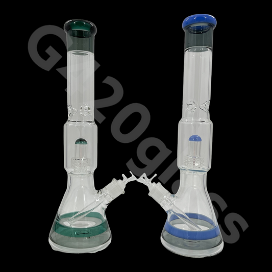 S1   Heavy Duty Beaker Base Ice Bong with Drum Perc | 17 Inch