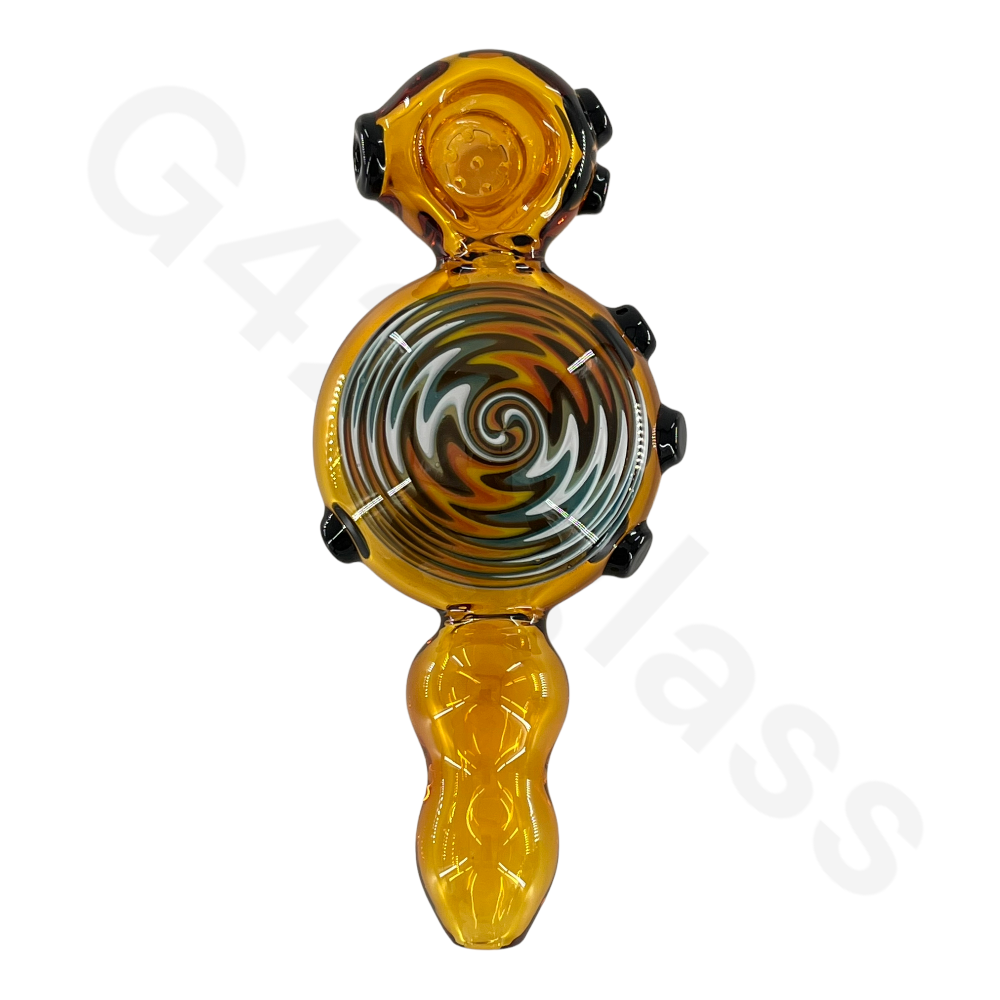 Yellow Glass PIpe with Pattern