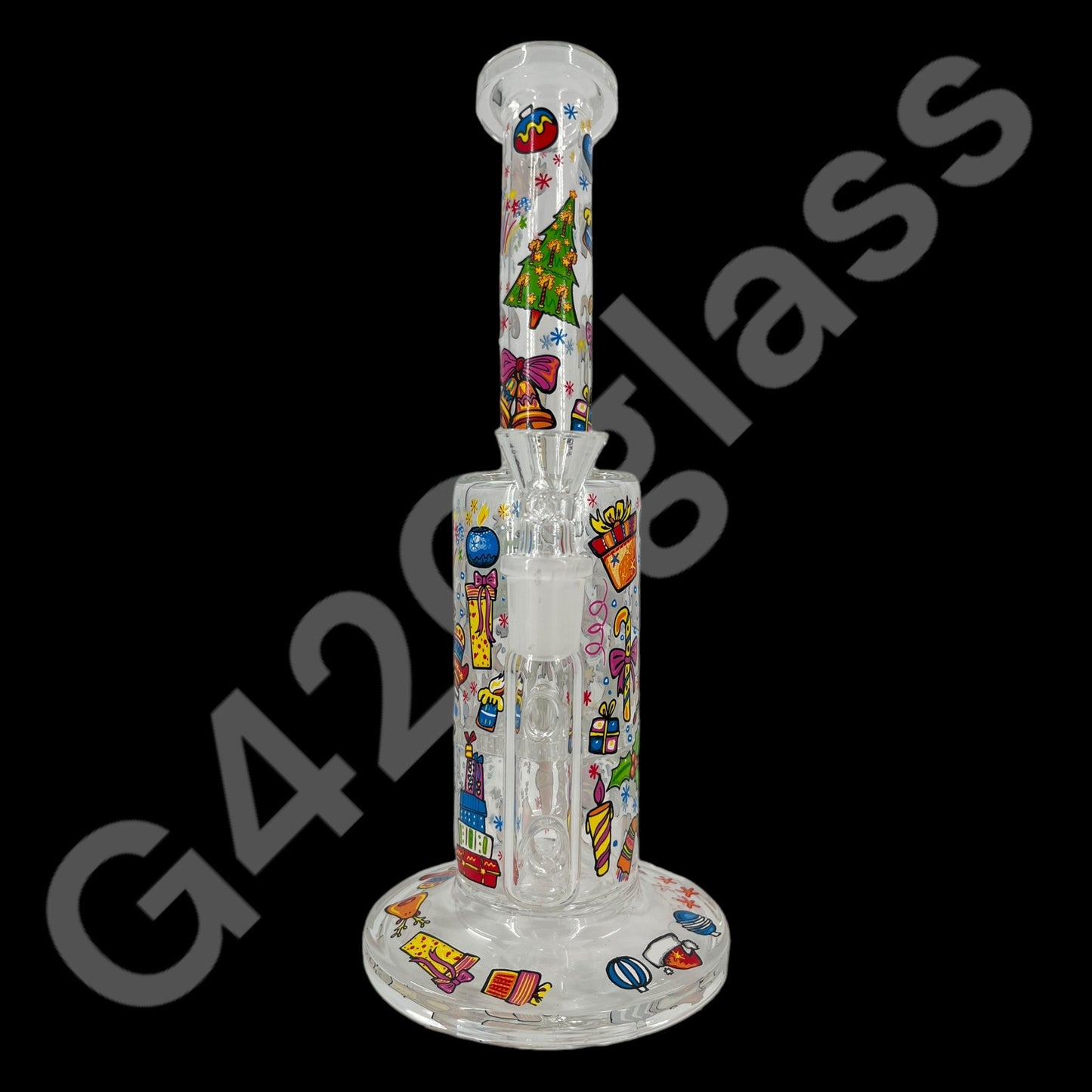 S104    10 Inch Plants Decals Glass Water Pipe Hookah Bong