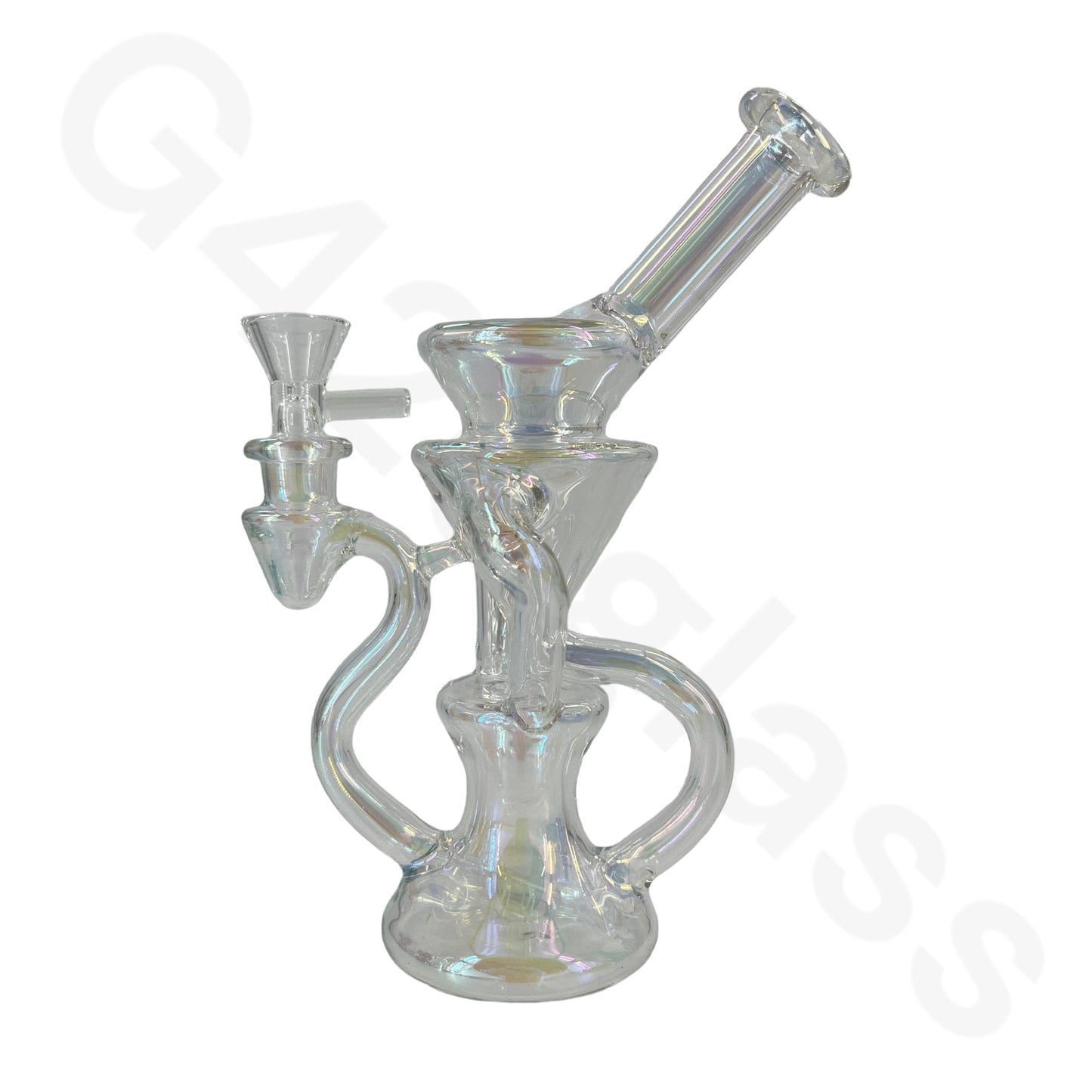 S66   8 Inch Electroplate Recycler Oil Rig Ice Bong | Water Pipe